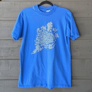 VTG 80s Stedman Super Hi-Cru Blue Sailing Funny Joke SS T-Shirt Single Stitch M